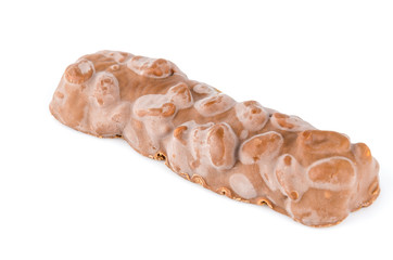 Chocolate bar isolated white background