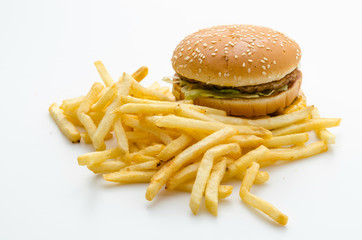 Hamburger french fries