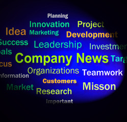 Company News Words Shows Whats New In Business