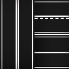 Set of road with white marking