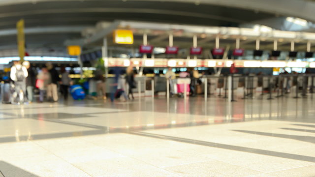 Airport Travelers Time Lapse Tilt Shift