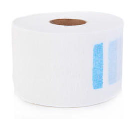 Paper rolls - collars for cutting hair, isolated on white