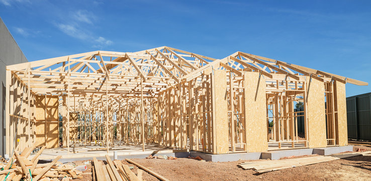 New home construction framing.