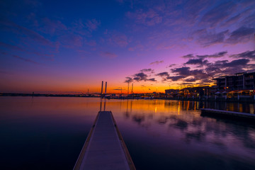 sunset view of Melbourne from Docklands