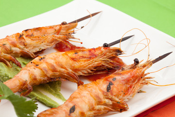 Salsa Spicy Whole Grilled Shrimps
