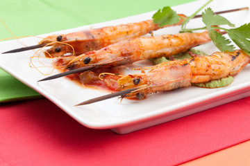 Salsa Spicy Whole Grilled Shrimps