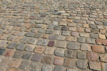 Paved stone walkway in Paris, France