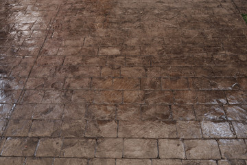 black stone block floor of pavement