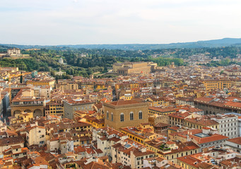 Fototapeta na wymiar Top view of the historic center of Florence, Italy