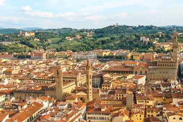 Obraz premium Top view of the historic center of Florence, Italy