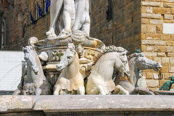 Fragment of Neptune fountain on Piazza della Signoria, Florence