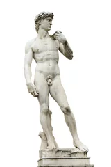 Door stickers Historic monument Statue of Michelangelo's David front of the museum Palazzo Vecch