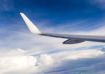 Fototapeta premium Beautiful view of airplane wing