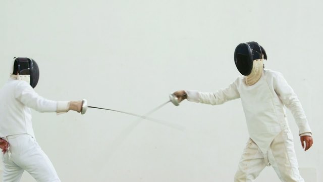 6of26 People exercising, training, men, athletes, sport, fencing