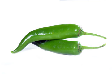 Green peppers isolated on white