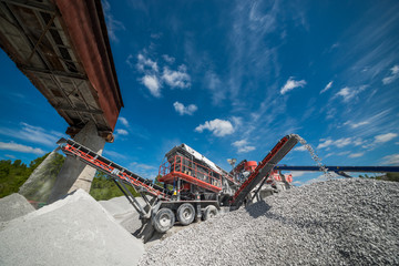 Obraz premium Excavators digging