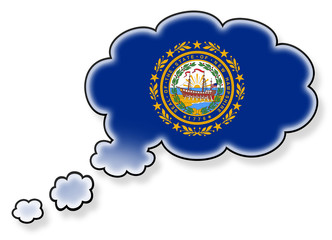 Flag in the cloud, isolated on white background