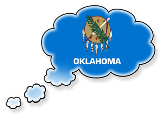 Flag in the cloud, isolated on white background