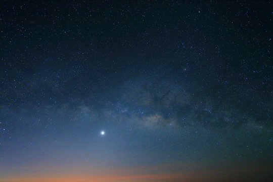 Landscape of Milky Way beautiful sky