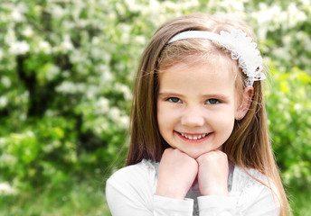 Portrait of adorable smiling little girl