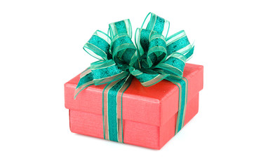 Gift box isolated white background