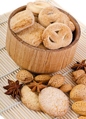 Sweet cookies with star anise and nuts