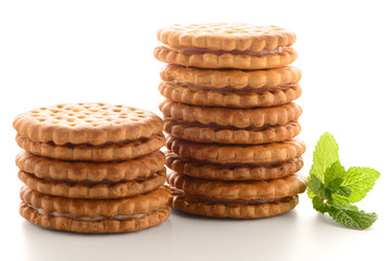 Sandwich biscuits with vanilla filling