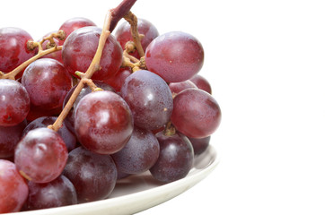 red grapes isolated on white