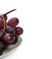 red grapes isolated on white