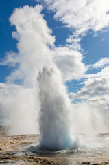 Strokkur Geyser while erupting