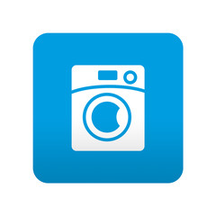 Etiqueta tipo app azul simbolo lavadora