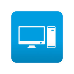 Etiqueta tipo app azul simbolo ordenador