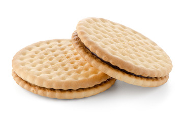 Sandwich biscuits with chocolate filling