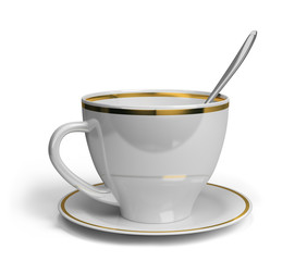 Cup, saucer and spoon