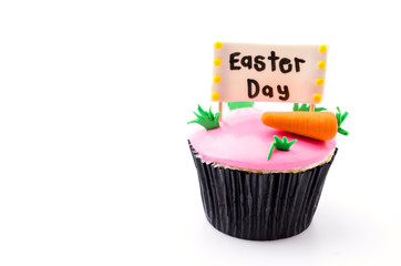 Easter cupcakes isolated white background