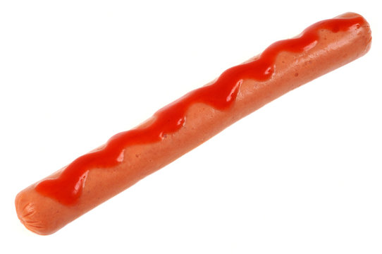 Saucisse et trait de sauce &eacute;pic&eacute;e