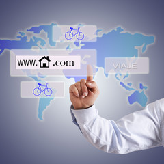 hand with website