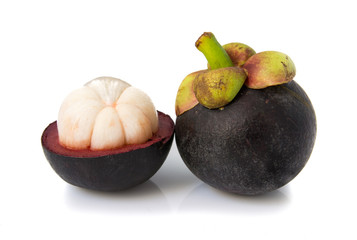 mangosteen isolated on white background ,fruit in thailand