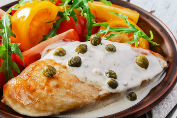 chicken fillet with caper sauce