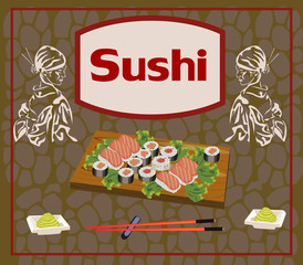 Sushi menu template