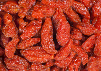 Dry fruit red goji berry, close up.