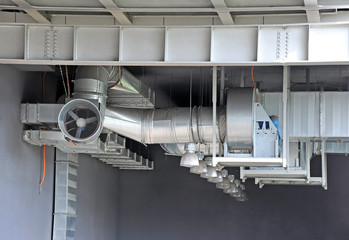 Industrial air conditioning and ventilation systems under roof