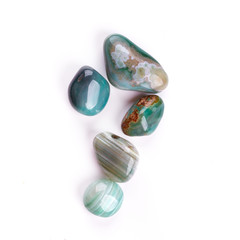 Semiprecious stones isolated on white background