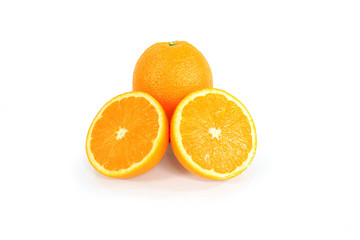 Group of oranges isolated on white