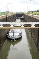 bulk carrier ship in the sluice