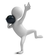 Funny character as shot putter