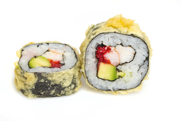 Sushi roll isolated on white background