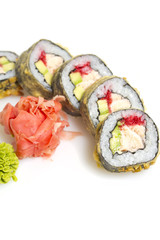 Sushi roll isolated on white background