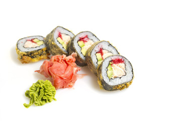 Sushi roll isolated on white background