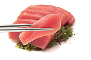 Tuna fillet isolated on white background